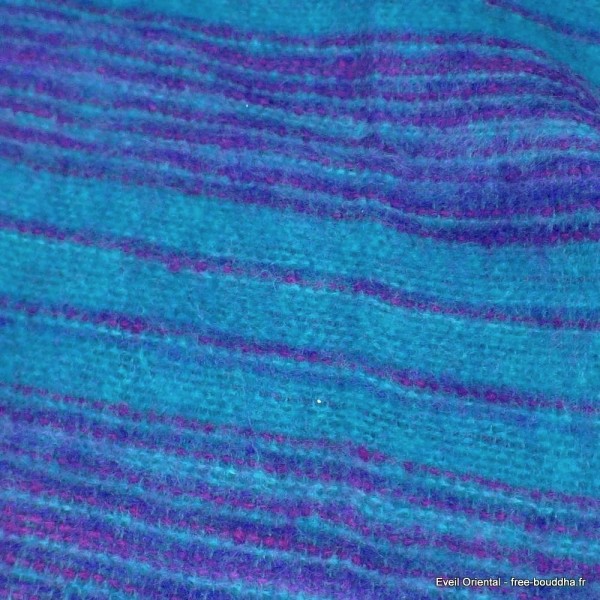 Grand châle de méditation 100 x 200 cm vert turquoise Grand Châle népalais 100 x 200 cm GCN27