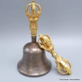 Cloche et dorjé tibétain haute qualité 17 cm Objets rituels bouddhistes CDOR20
