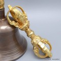 Cloche et dorjé tibétain haute qualité 17 cm Objets rituels bouddhistes CDOR20
