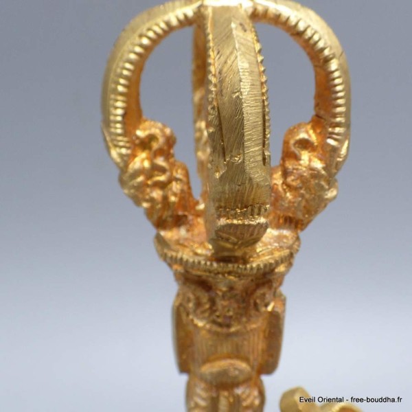 Cloche et dorjé tibétain haute qualité 17 cm Objets rituels bouddhistes CDOR20