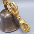 Cloche et dorjé tibétain haute qualité 17 cm Objets rituels bouddhistes CDOR20