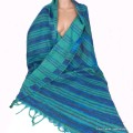 Grand châle laine de yack 100 x 200 cm bleu vert Grand Châle népalais 100 x 200 cm GCN32