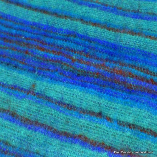 Grand châle laine de yack 100 x 200 cm bleu vert Grand Châle népalais 100 x 200 cm GCN32