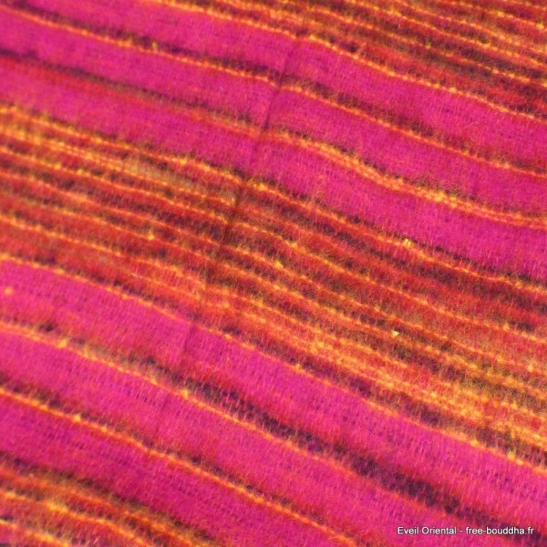 Grand châle laine de yack 100 x 200 cm fuschia marron Grand Châle népalais 100 x 200 cm GCN33