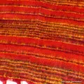 Grand châle de méditation 100 x 200 cm rouge moutarde - Châles en laine faits main