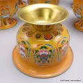 Sept bols d'offrandes bouddhistes en métal décoré - Bols d'offrandes bouddhistes