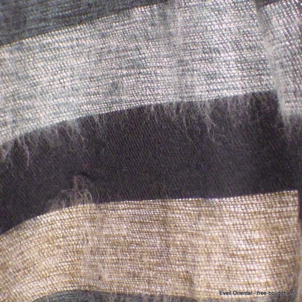 Très grand châle laine de yack gris taupe 240 x 120 cm Très grand châle népalais 240 x 120 cm TGCN4