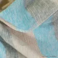Très grand châle laine de yack bleu écru 240 x 120 cm - Grand châle népalais 240 x 120 cm