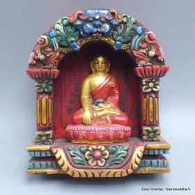 Temple bouddhiste bois sculpté Statuettes Bouddhistes TEM15