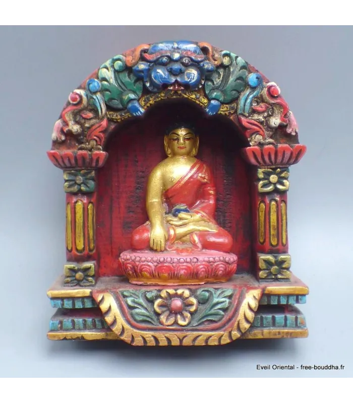 Temple bouddhiste bois sculpté - Objets rituels bouddhistes