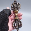 Dordjé vajra bouddhiste 9 branches bronze et laiton Cloches et dorjé tibétains DOR24