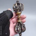Dorje vajra bouddhiste 9 branches bronze et laiton - Dordjé, double dorjé (sans cloche)