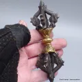 Dorje tibétain vajra bouddhiste 5 branches bronze et laiton - Dordjé, double dorjé (sans cloche)
