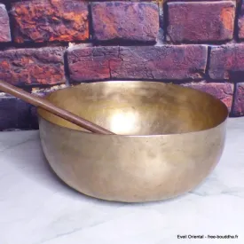 Authentique bol tibétain ancien double paroi 21 cm - Bols tibétains 7 métaux