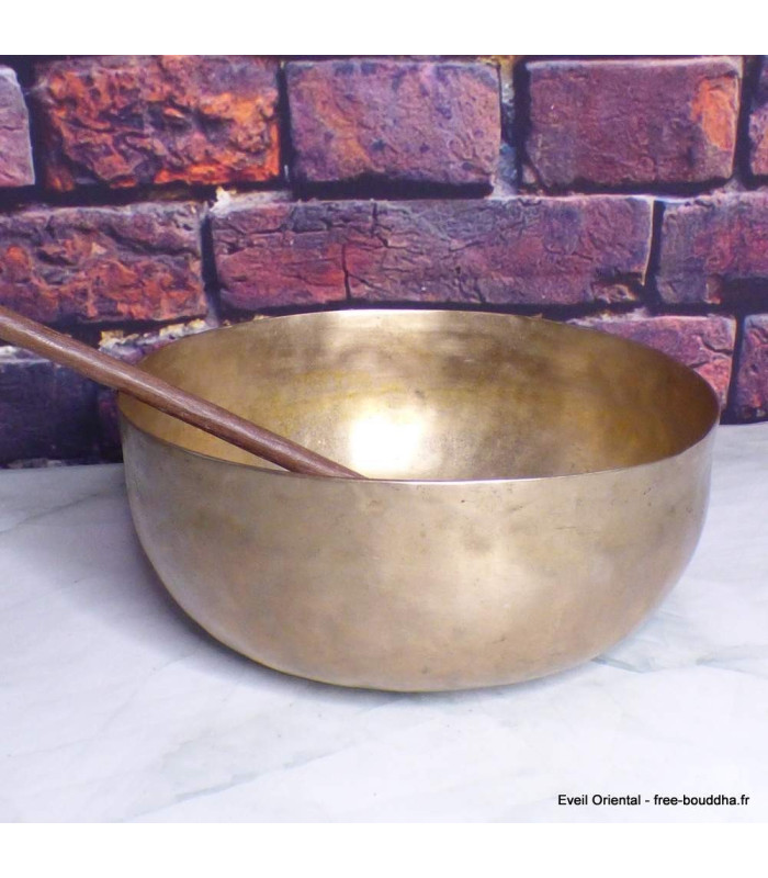 Authentique bol tibétain ancien double paroi 21 cm Bols tibétains 7 métaux BOL88