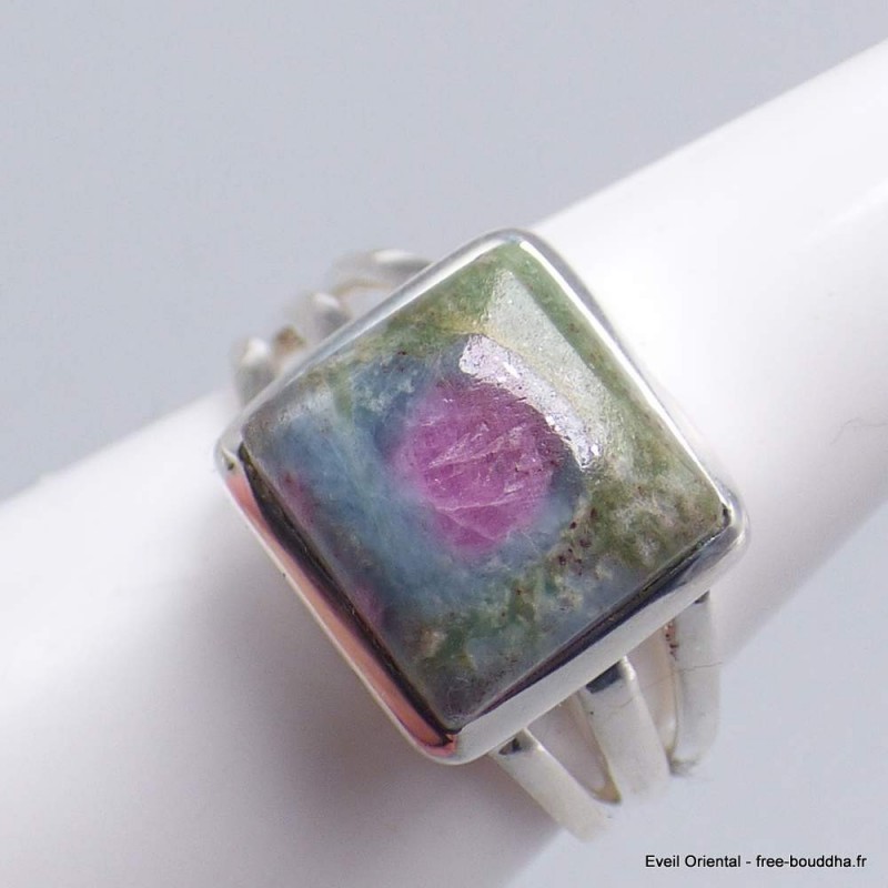 Bague Rubis sur Fuchsite carrée taille 56 