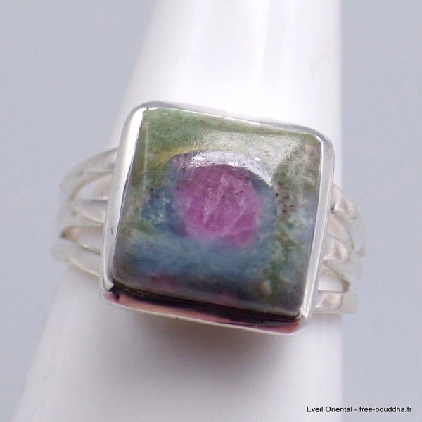 Bague Rubis sur Fuchsite carrée taille 56 Bijoux en Rubis sur Fuchsite YM2.13