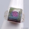 Bague Rubis sur Fuchsite carrée taille 56 Bijoux en Rubis sur Fuchsite YM2.13
