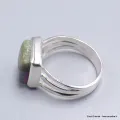 Bague Rubis sur Fuchsite carrée taille 56 - Bijoux en Rubis sur Fuchsite