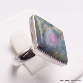 Bague goutte Rubis sur Fuchsite losange taille 55/56 