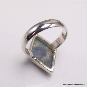 Bague goutte Rubis sur Fuchsite losange taille 55/56 