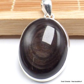 Pendentif Obsidienne Œil Céleste Serti Argent 925 - Mexico Obsidienne