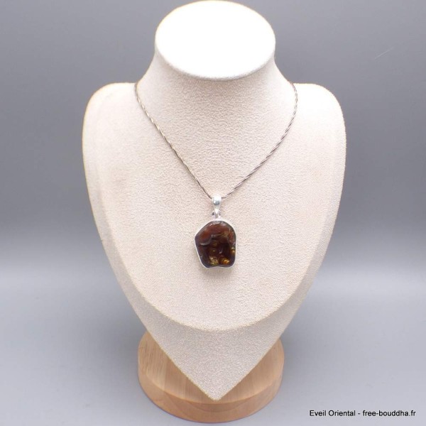 Gros Pendentif Agate de Feu épais Pendentifs pierres naturelles BK30.4