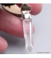 Pendentif Quartz Lémurien et Moldavite brute - Pendentifs pierres naturelles