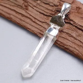 Pendentif Quartz Lémurien et Moldavite brute - Pendentifs pierres naturelles