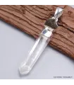 Pendentif Quartz Lémurien et Moldavite brute - Pendentifs pierres naturelles