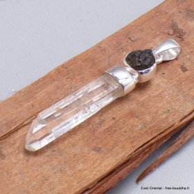 Moldavite brute et Quartz Lémurien Pendentifs pierres naturelles BK86.2
