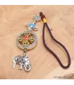 Porte-clé tibétain amulette Dorje éléphant - Amulette bouddhiste, porte-clé