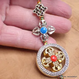 Porte-clé tibétain amulette Dorje éléphant - Amulette bouddhiste, porte-clé