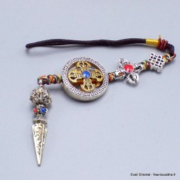 Porte-clé tibétain amulette Dorje éléphant 