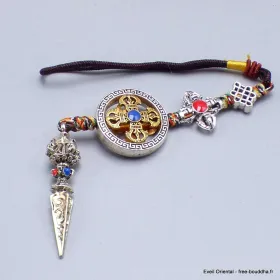 Porte-clé tibétain amulette Dorje phurba - Amulette bouddhiste, porte-clé