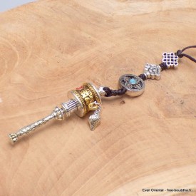 Amulette tibétaine porte clé dorjé moulin à prières Amulette tibétaine, porte-clé BNP13