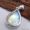 Pendentif goutte Pierre de lune jaune bleue grade A++ Bijoux en Pierre de lune CWA12.17