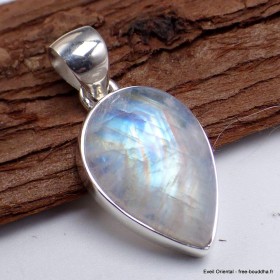 Pendentif Pierre de lune jaune bleue forme poire Bijoux en Pierre de lune CWA12.18