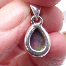 Pendentif goutte Opale noire du Chili 