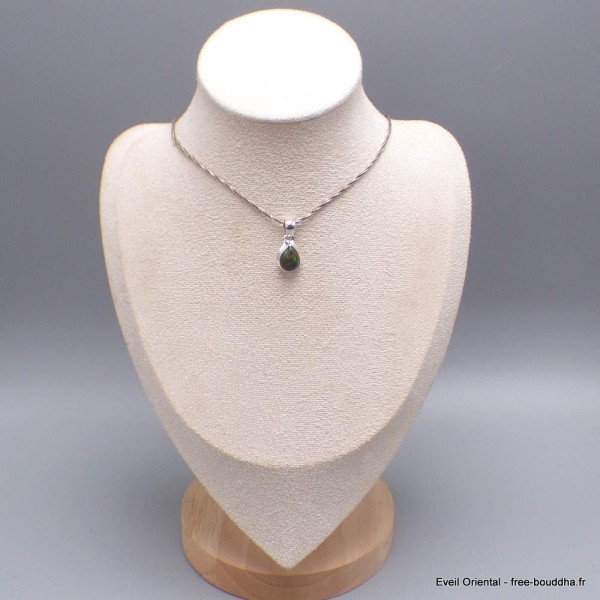 Pendentif goutte Opale noire du Chili Pendentifs pierres naturelles YM68.7
