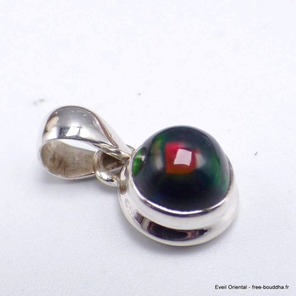 Pendentif rond en Opale noire du Chili Bijoux en Opale Noire YM68.8
