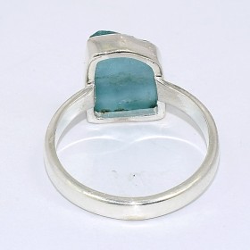 Bague en Apatite bleu néon taille 61 Bijoux en Apatite bleue BK100.5