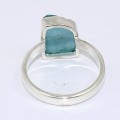 Bague en Apatite bleu néon taille 61 Bijoux en Apatite bleue BK100.5