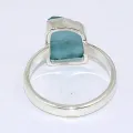 Bague en Apatite bleu néon taille 61 - Bijoux en Apatite bleue