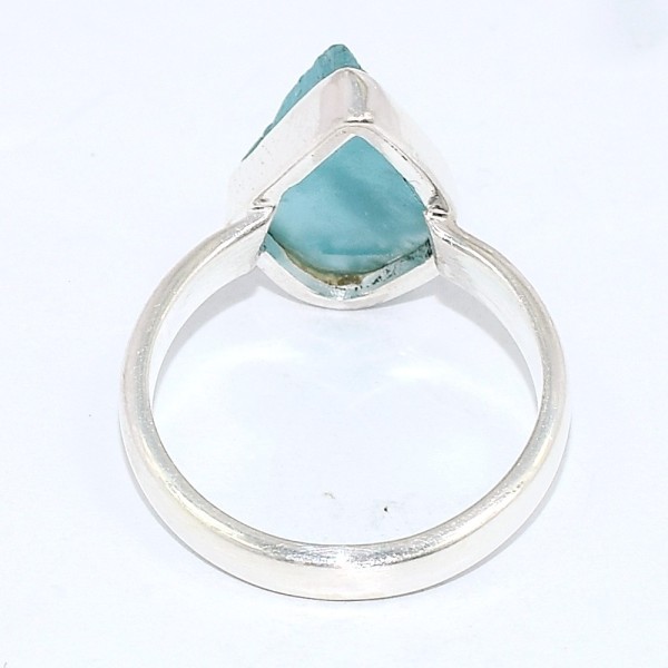 Bague asymétrique en Apatite bleu néon taille 55 Bijoux en Apatite bleue BK100.8