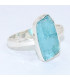 Bague asymétrique en Apatite bleu néon taille 60 Bijoux en Apatite bleue BK100.9