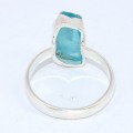 Bague asymétrique en Apatite bleu néon taille 60 Bijoux en Apatite bleue BK100.9