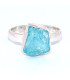 Bijou bague Apatite bleue asymétrique taille 55 Bijoux en Apatite bleue BK100.12