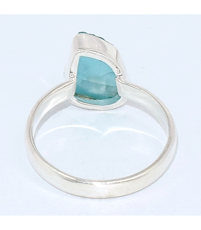 Bague en pierre Apatite bleue taille 60 Bijoux en Apatite bleue BK100.14