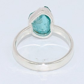 Bague en pierre Apatite bleue taille 55 